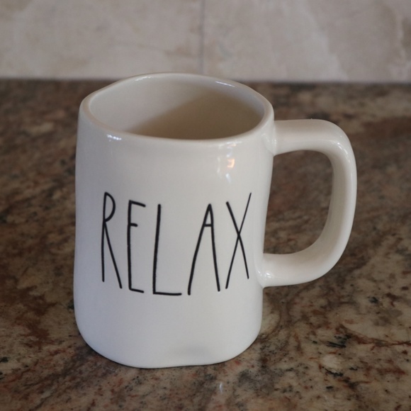 RAE DUNN ARTISAN COLLECTION by MAGENTA RELAX COFFEE MUG - NEW - Picture 1 of 3